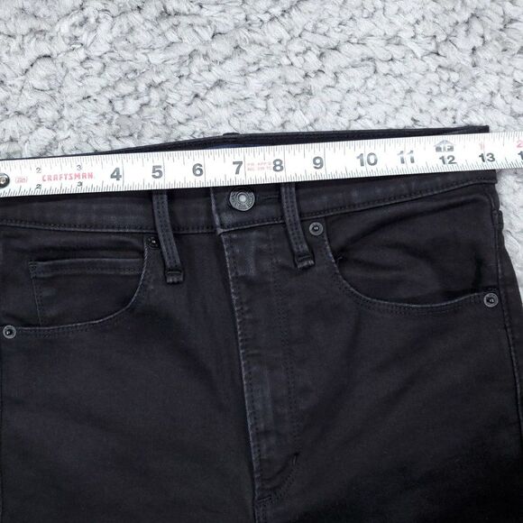 Abercrombie 2 26 Short Ultra High Rise Super Skinny Jeans Black Distressed - Picture 8 of 10